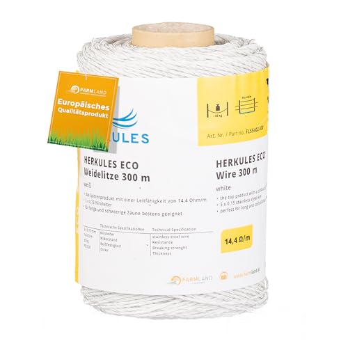 Herkules Power Weidezaunband - Weidezaun Band für Tiere - Robustes Weideband mit NIRO und Aluleitern - Premium Weidezaun Breitband für alle Tierarten Herkules Power Weidezaunband - Weidezaun Band für Tiere - Robustes Weideband mit NIRO und Aluleitern - Premium Weidezaun Breitband für alle Tierarten von Herkules