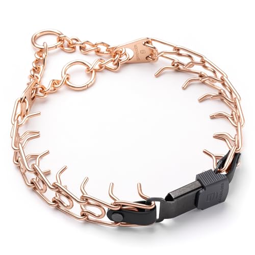 Herm Sprenger Curogan Hundehalsband mit kurzen Gliedern und Schnellverschluss-ClicLock-Schnalle und Biothane-Einsatz, hergestellt in Deutschland, 50,8 x 3,0 mm (Halsumfang bis 40,6–43,2 cm), Schwarz von Herm Sprenger