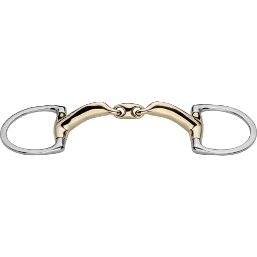 Sprenger novocontact Unterlegtrense mit kleinem D-förmigem Ring 14 mm doppelt gebrochen - Sensogan, 125 mm Weite von Herm Sprenger