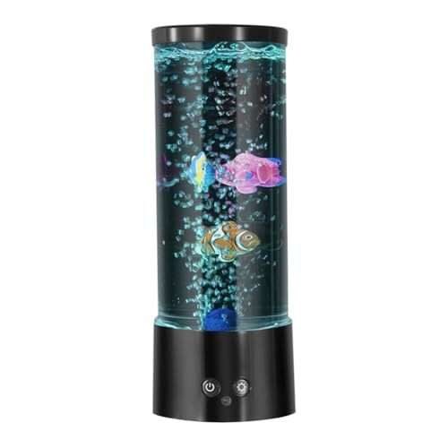 Hermosiey 1 Set Mini-RGB-Bubble-Fischlampe, Aquarium-Aquariumlampe mit Fernbedienung, Lavalampe, Passend für Heimdekoration von Hermosiey