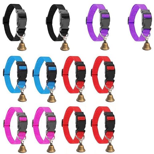 Hermosiey Ziegenhalsbänder mit Glöckchen zum Hüten Von Rindern, Pferden und Schafen, Kupferglocken, Verstellbare Nylonhalsbänder, Anti-Verlust-Halsbänder von Hermosiey