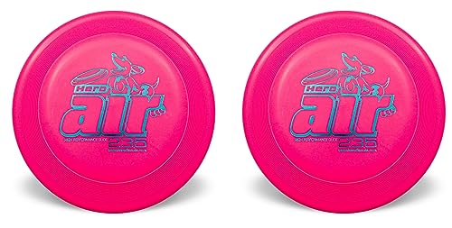 Hero Disc USA Hero Air 235 Dog Disc, Outdoor Hundespielzeug und Haustierscheibe, Leichte Hunde Flugscheibe 2 Stück (Rosa) von Hero Disc USA