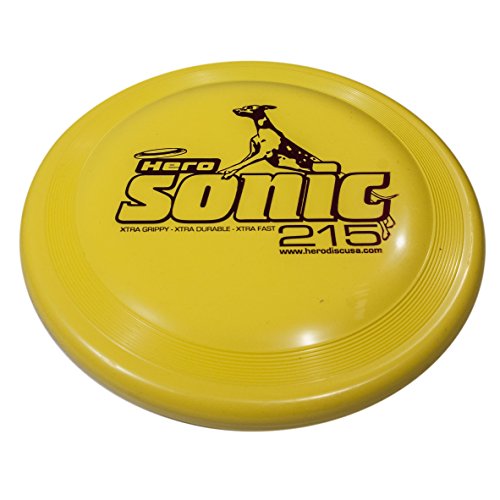 Hero Sonic Xtra 215 Sportscheibe für Hunde mit Distanzfliegen, Gelb von Hero Disc USA