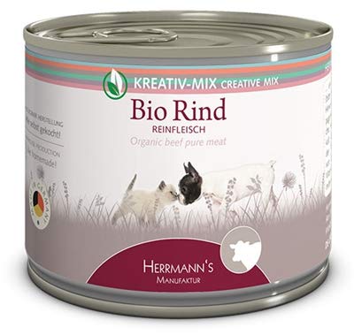 12 Stück (Dosen) Herrmanns Selection Kreativ Mix 100% Bio-Rind 200g von Herrmann's