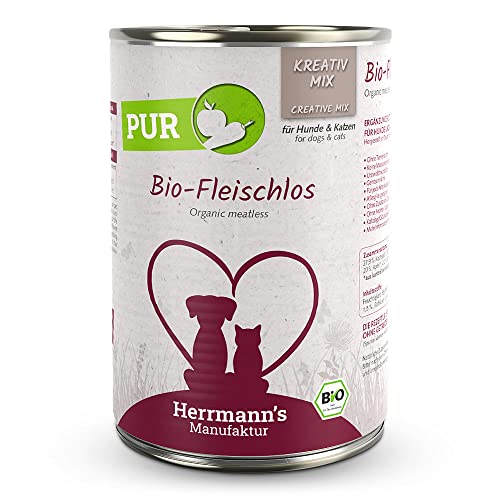 Herrmann's - Kreativ-Mix Bio Fleischlos - 12 x 400g - Nassfutter - Für Hund & Katze von Herrmann's