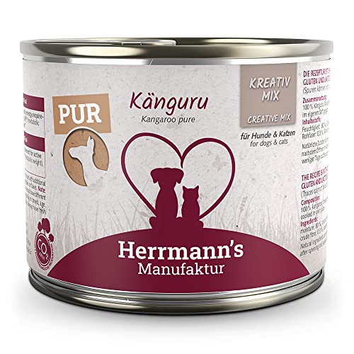 Herrmann's - Kreativ-Mix Känguru | Reinfleisch - 12 x 200g - Nassfutter - Für Hund & Katze von Herrmann's