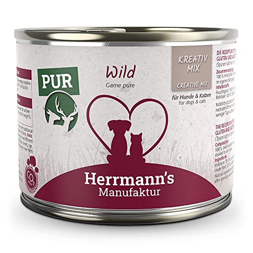 Herrmann's - Kreativ-Mix Wild | Reinfleisch - 12 x 200g - Nassfutter - Für Hund & Katze von Herrmann's