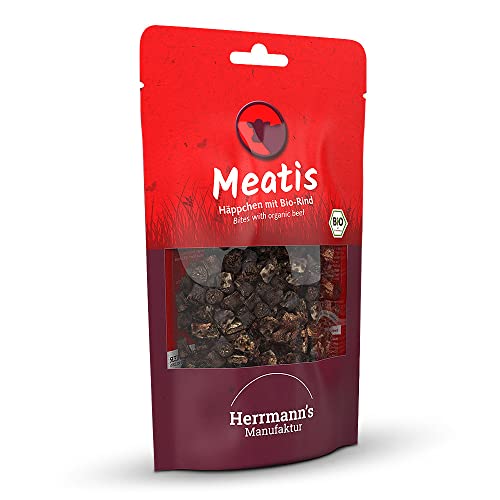 Herrmann's - Meatis Bio Rind mit Hirse - 6 x 80g - Snacks - Hundefutter von Herrmann's