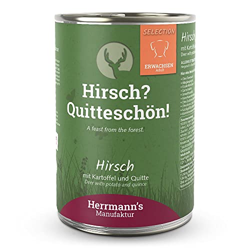 Herrmann's - Selection Adult Hirsch mit Kartoffel und Quitte - 12 x 400g - Nassfutter - Hundefutter von Herrmann's