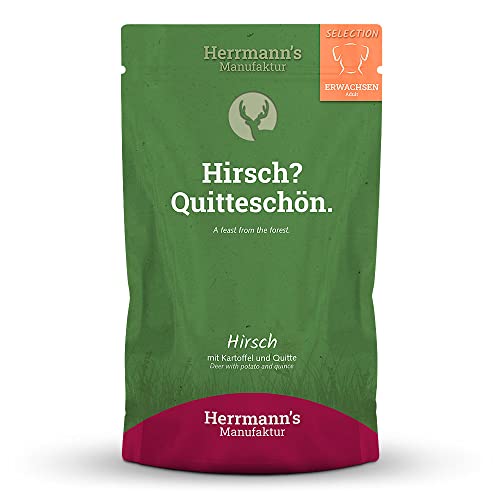 Herrmann's - Selection Adult Hirsch mit Kartoffel und Quitte - 15 x 150g - Nassfutter - Hundefutter von Herrmann's