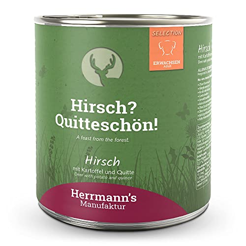 Herrmann's - Selection Adult Hirsch mit Kartoffel und Quitte - 6 x 800g - Nassfutter - Hundefutter von Herrmann's