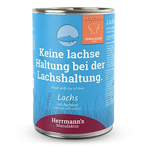 Herrmann's - Selection Adult Lachs mit Aprikose - 12 x 400g - Nassfutter - Hundefutter von Herrmann's