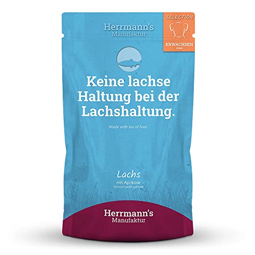 Herrmann's - Selection Adult Lachs mit Aprikose - 15 x 150g - Nassfutter - Hundefutter von Herrmann's