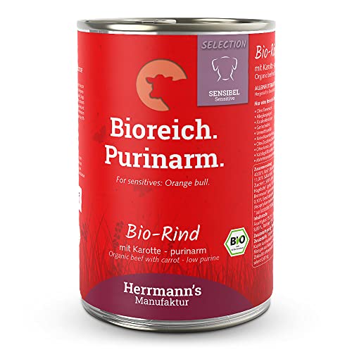 Herrmann's - Selection Sensibel Bio Rind mit Karotten - purinarm - 12 x 400g - Nassfutter - Hundefutter von Herrmann's
