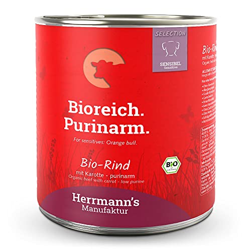 Herrmann's - Selection Sensibel Bio Rind mit Karotten - purinarm - 6 x 800g - Nassfutter - Hundefutter von Herrmann's