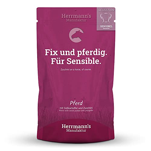 Herrmann's - Selection Sensibel Pferd mit Süßkartoffel und Zucchini - 15 x 150g - Nassfutter - Hundefutter von Herrmann's