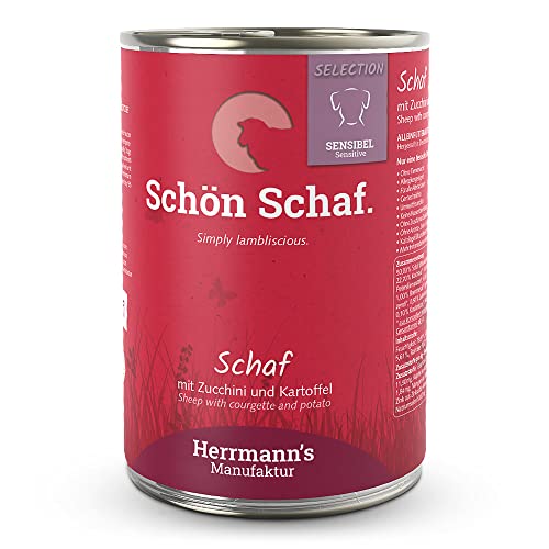 Herrmann's - Selection Sensibel Schaf mit Zucchini und Kartoffeln - 12 x 400g - Nassfutter - Hundefutter von Herrmann's