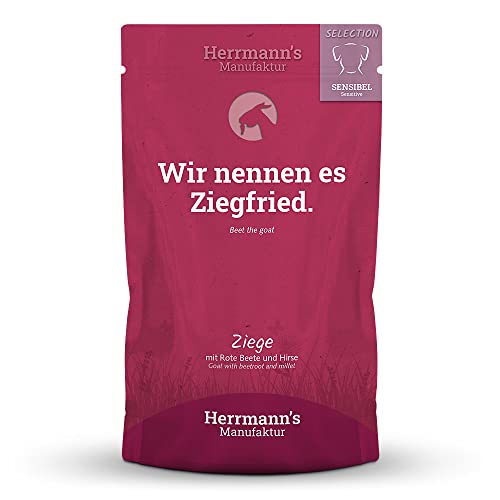 Herrmann's - Selection Sensibel Ziege mit rote Beete und Hirse - 15 x 150g - Nassfutter - Hundefutter von Herrmann's