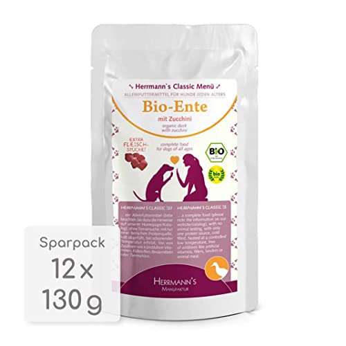 Herrmanns Classic - Bio-Ente mit Zucchini - Pouch | 12 x 130 g von Herrmann's