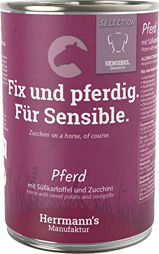 Herrmanns Pferd mit Süsskartoffel und Zucchini, 12er Pack (12 x 400 g) von Herrmann's