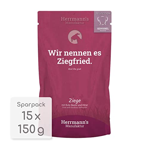Herrmanns Selection - Sensible - Ziege mit rote Beete und Hirse - Pouch | 15 x 150 g von Herrmann's