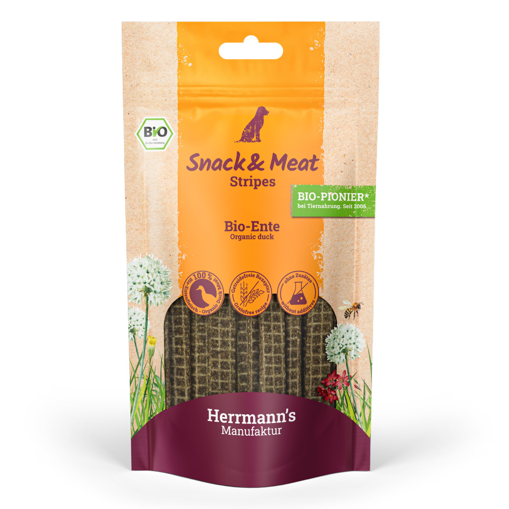 Herrmann's | Bio-Ente | Snack & Meat Stripes | 6 x 80 g von Herrmanns