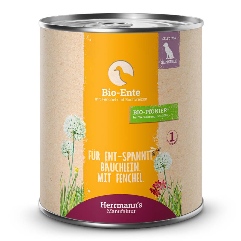 Herrmann's | Bio Ente mit Fenchel & Buchweizen | Selection Sensible | 30 x 800 g von Herrmanns