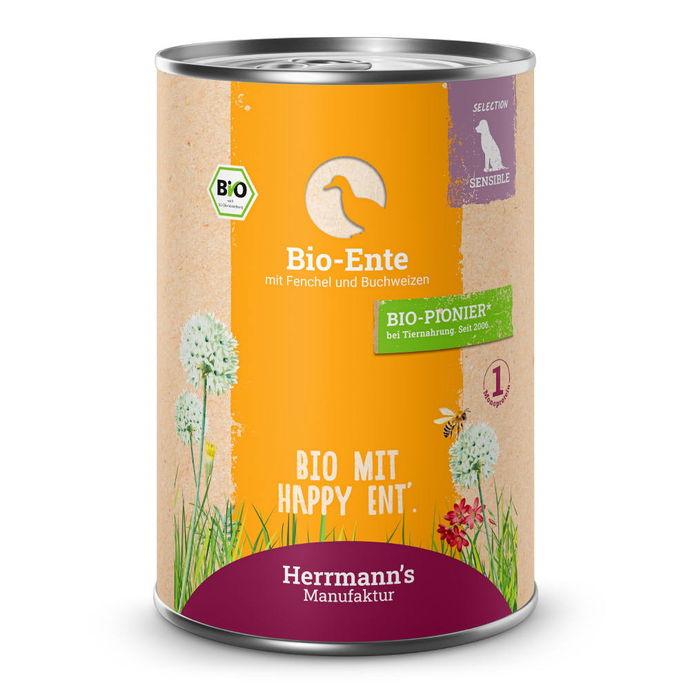 Herrmann's | Bio Ente mit Fenchel & Buchweizen | Selection Sensible | 6 x 400 g Herrmann's | Bio Ente mit Fenchel & Buchweizen | Selection Sensible | 6 x 400 g von Herrmanns