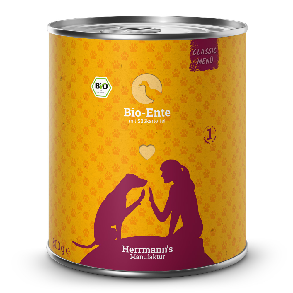 Herrmann's | Bio-Ente mit Süßkartoffeln | Classic | 30 x 800 g von Herrmanns