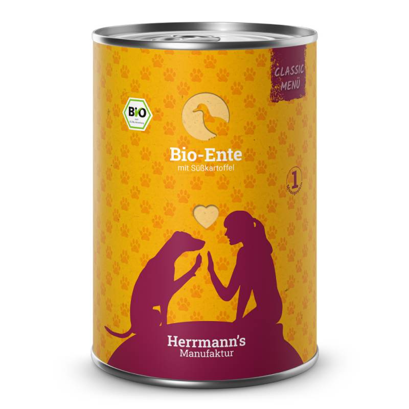Herrmann's | Bio-Ente mit Süßkartoffeln | Classic | 6 x 400 g von Herrmanns