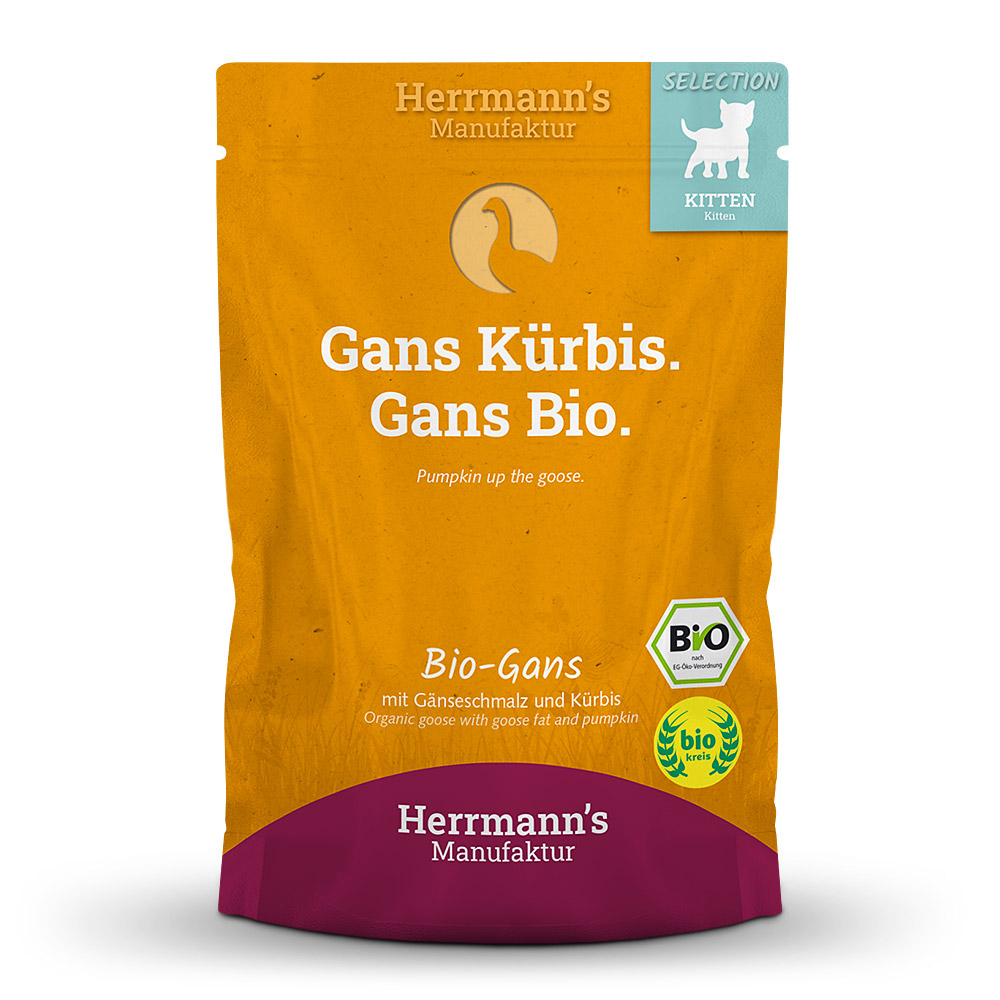 Herrmann's | Bio Gans mit Kürbis | Selection Kitten | 12 x 100 g von Herrmanns