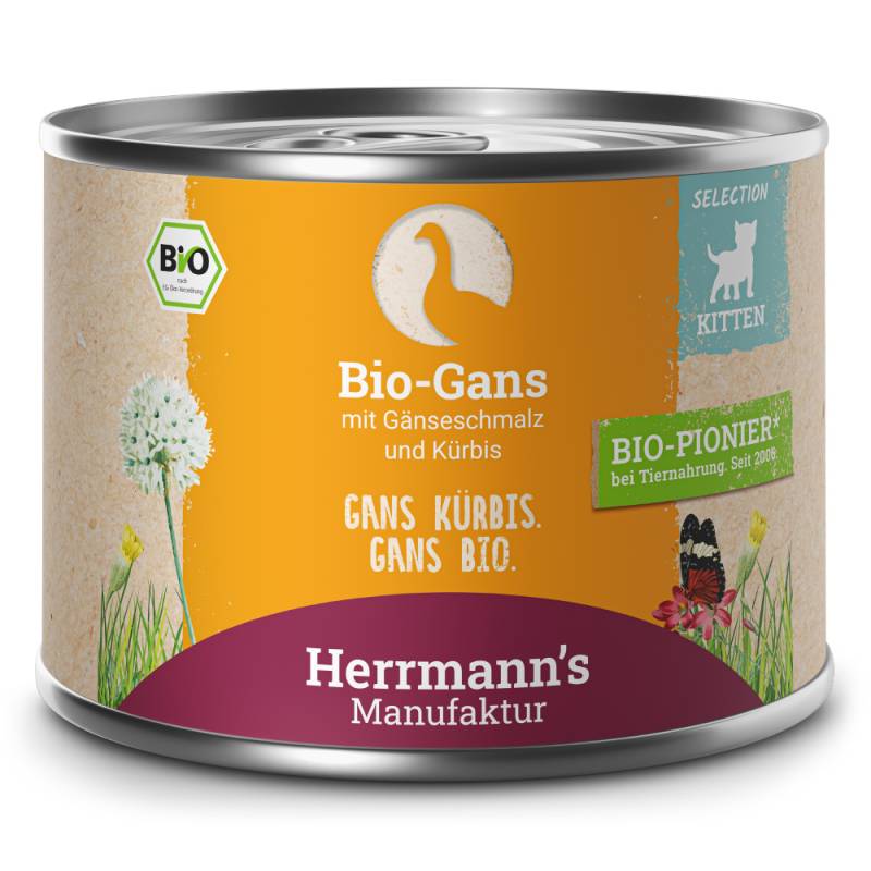 Herrmann's | Bio Gans mit Kürbis | Selection Kitten | 12 x 200 g von Herrmanns