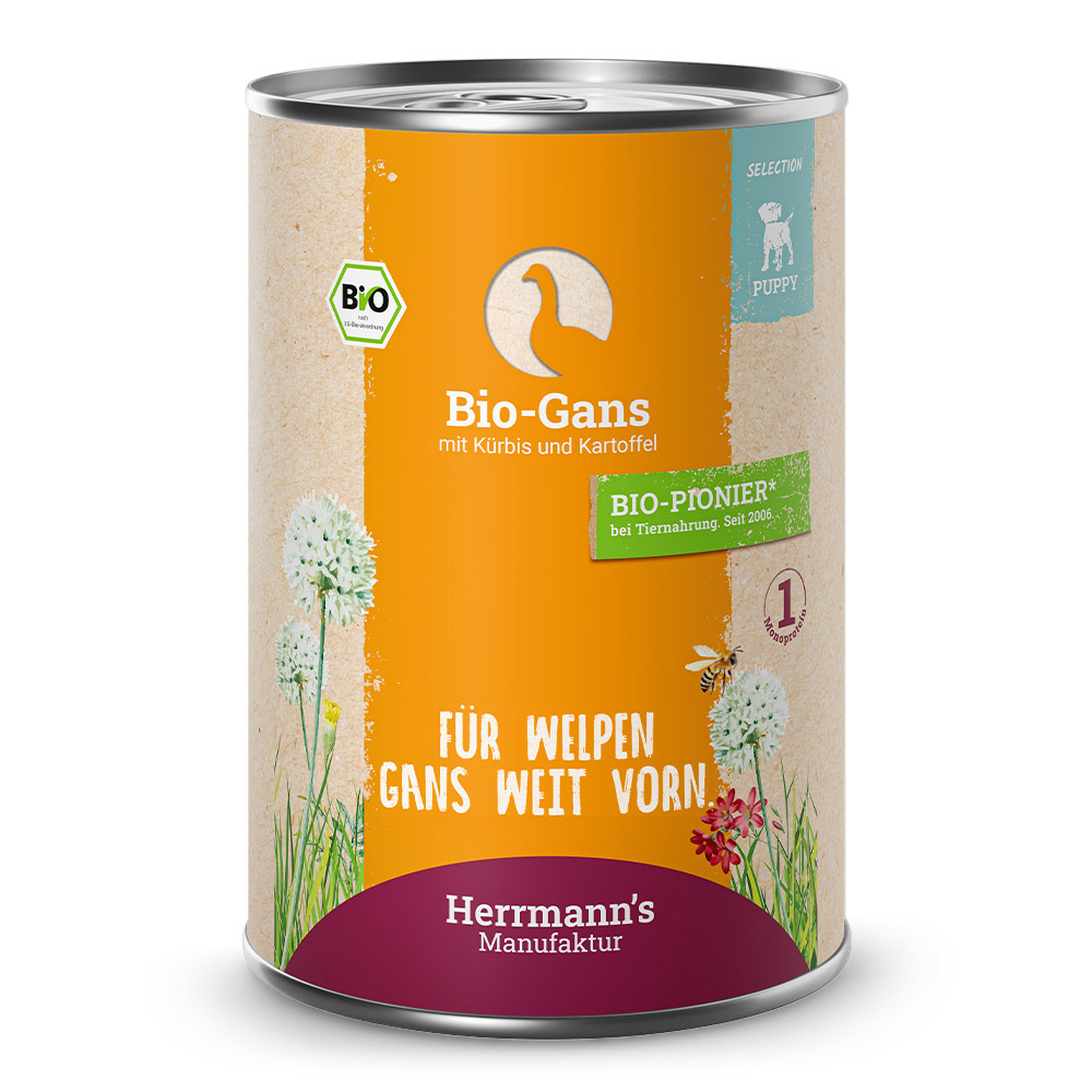 Herrmann's | Bio Gans mit Kürbis & Kartoffel | Selection Puppy | 30 x 400 g von Herrmanns