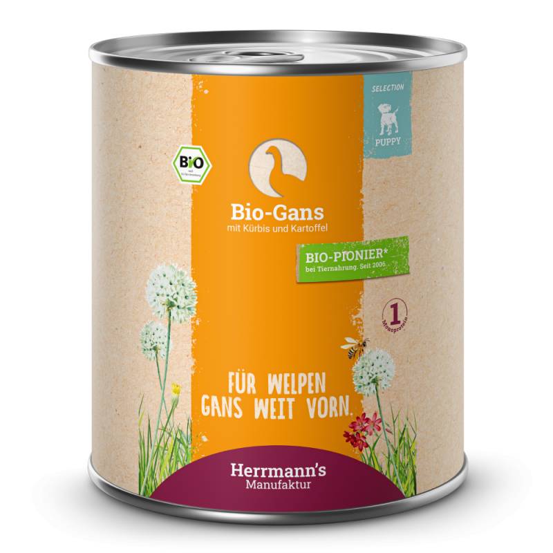 Herrmann's | Bio Gans mit Kürbis & Kartoffel | Selection Puppy | 30 x 800 g von Herrmanns