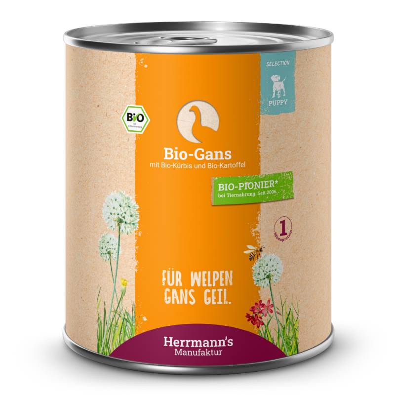 Herrmann's | Bio Gans mit Kürbis & Kartoffel | Selection Puppy | 30 x 800 g von Herrmanns