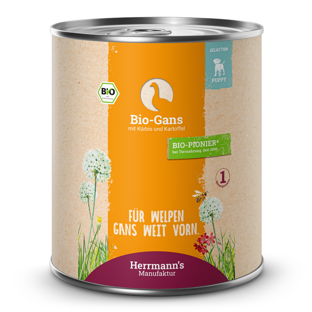 Herrmann's | Bio Gans mit Kürbis & Kartoffel | Selection Puppy | 6 x 800 g von Herrmanns