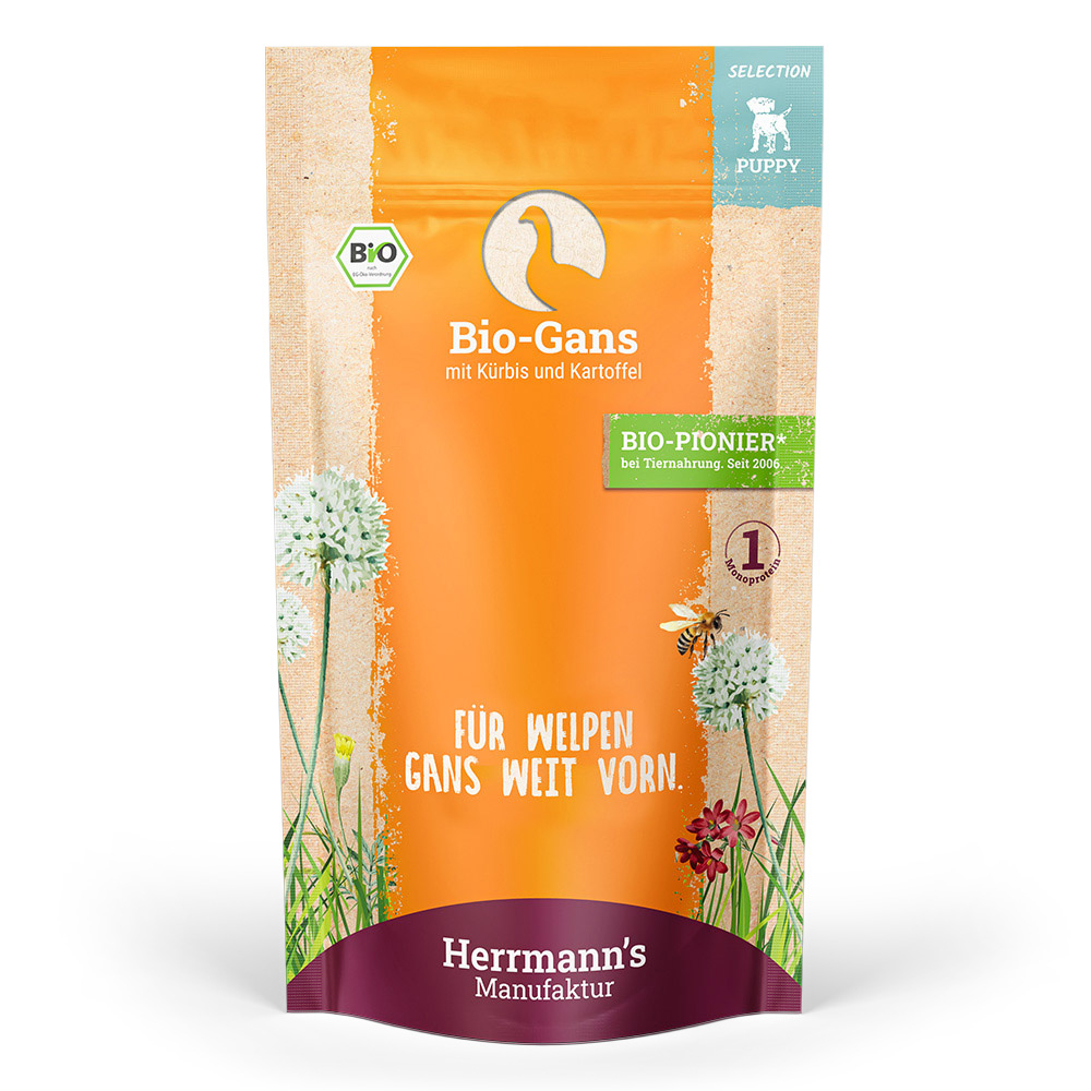 Herrmann's | Bio Gans mit Kürbis & Kartoffel | Selection Puppy | 70 x 150 g von Herrmanns