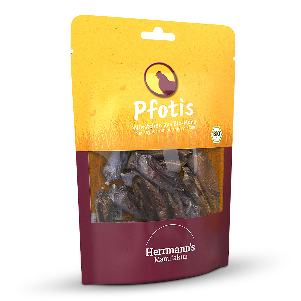 Herrmann's | Bio Hühnerwürstchen | Pfotis | 6 x 80 g Herrmann's | Bio Hühnerwürstchen | Pfotis | 6 x 80 g von Herrmanns