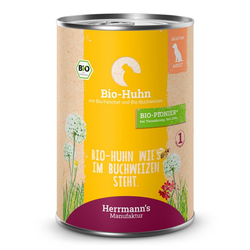Herrmann's | Bio Huhn mit Fenchel & Buchweizen | Selection Adult | 30 x 400 g von Herrmanns