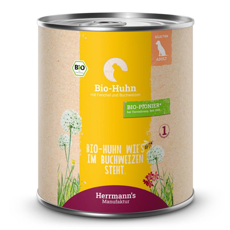 Herrmann's | Bio Huhn mit Fenchel & Buchweizen | Selection Adult | 30 x 800 g von Herrmanns