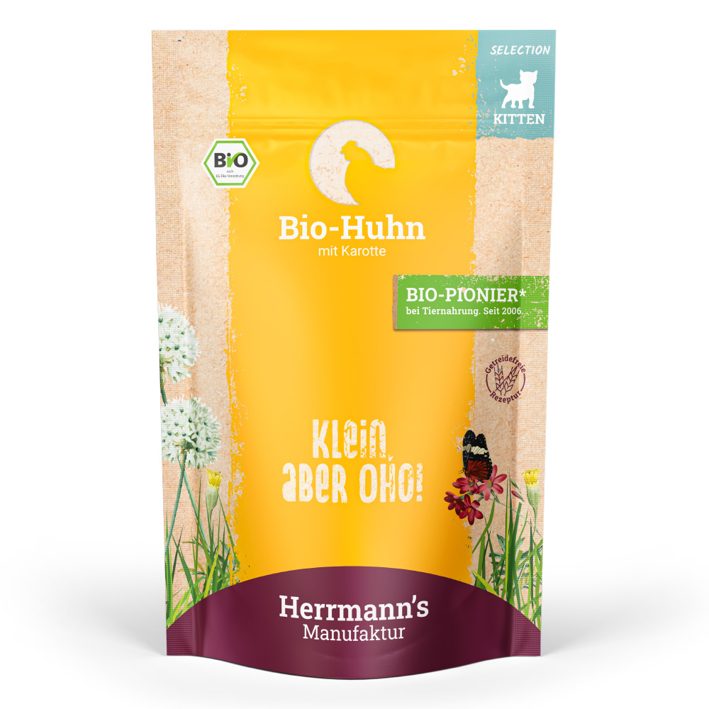 Herrmann's | Bio Huhn mit Karotte | Selection Kitten | 12 x 100 g von Herrmanns