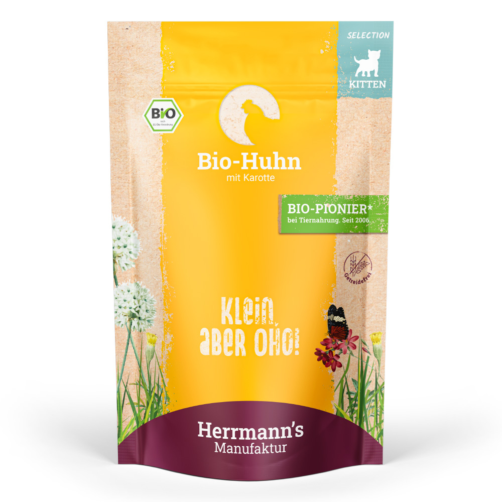 Herrmann's | Bio Huhn mit Karotte | Selection Kitten | 12 x 100 g Herrmann's | Bio Huhn mit Karotte | Selection Kitten | 12 x 100 g von Herrmanns