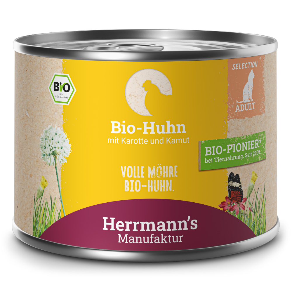 Herrmann's | Bio Huhn mit Karotte & Kamut | Selection Adult | 12 x 200 g von Herrmanns