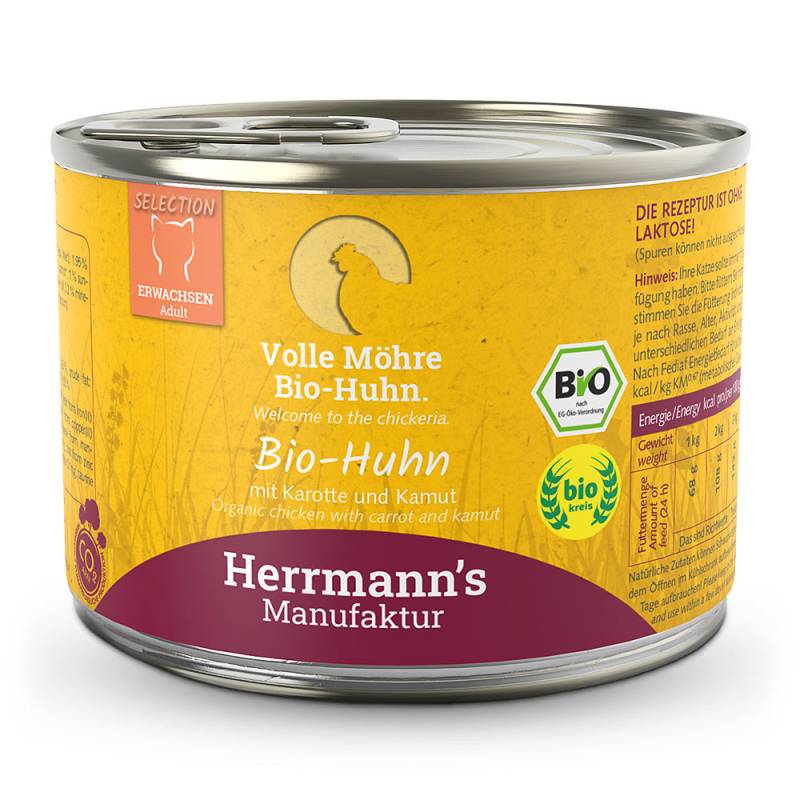Herrmann's | Bio Huhn mit Karotte & Kamut | Selection Adult | 60 x 200 g von Herrmanns
