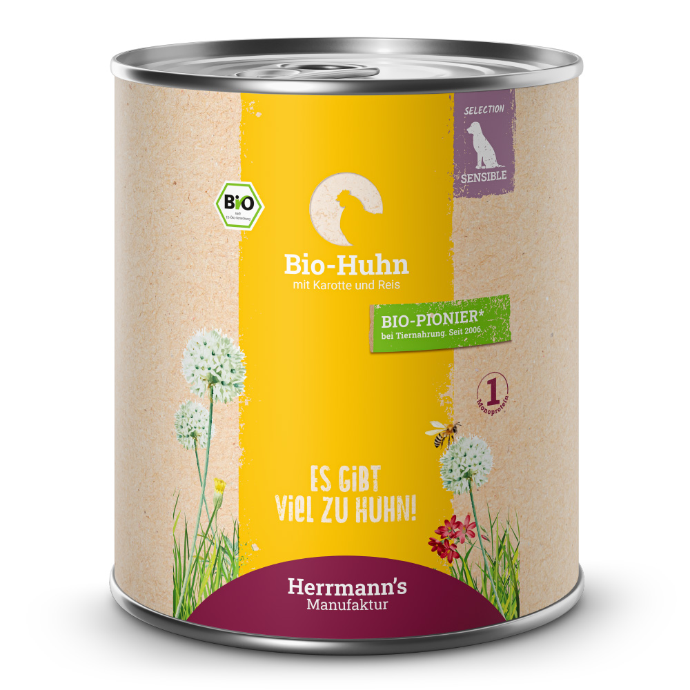 Herrmann's | Bio Huhn mit Karotte & Reis | Selection Sensible | 30 x 800 g von Herrmanns