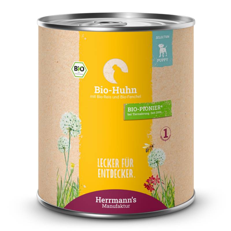 Herrmann's | Bio Huhn mit Reis und Fenchel | Selection Puppy | 30 x 800 g von Herrmanns