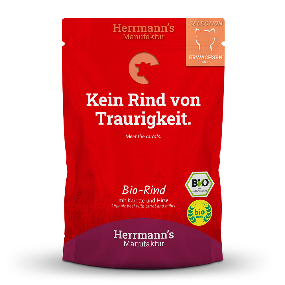 Herrmann's | Bio Rind mit Karotte und Hirse | Selection Adult | 60 x 100 g von Herrmanns