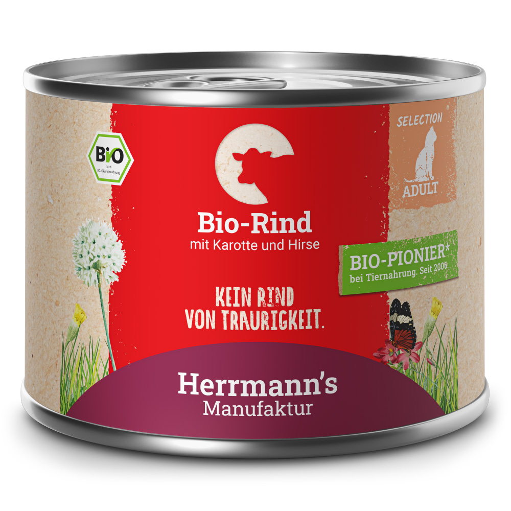 Herrmann's | Bio Rind mit Karotte und Hirse | Selection Adult | 60 x 200 g von Herrmanns