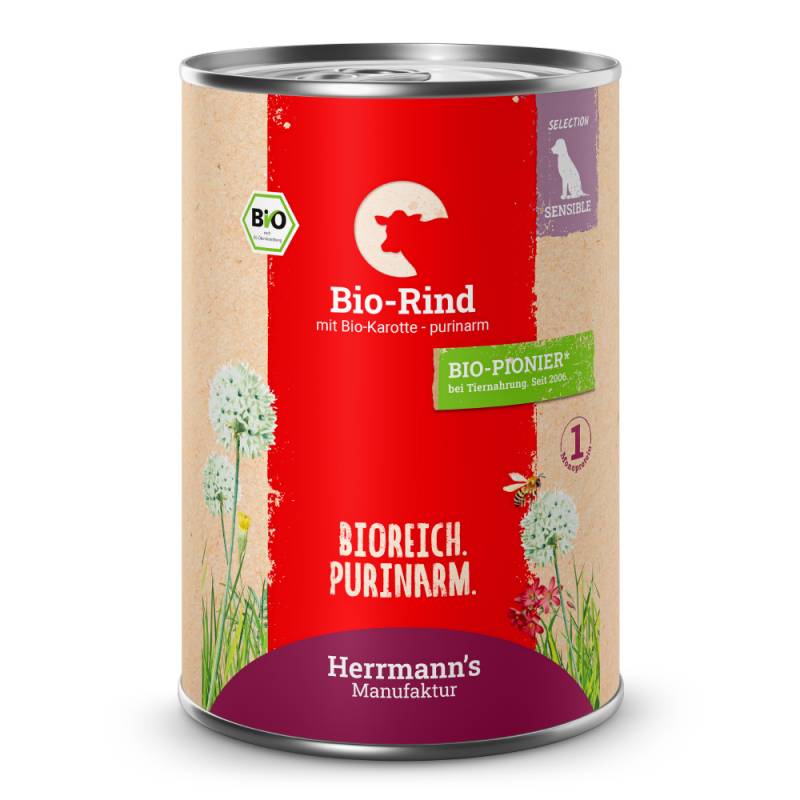Herrmann's | Bio Rind mit Karotten - purinarm | Selection Sensible | 30 x 400 g von Herrmanns