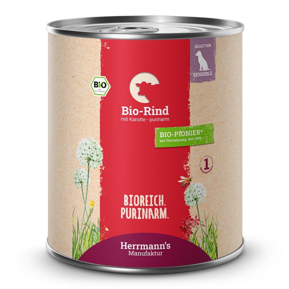 Herrmann's | Bio Rind mit Karotten - purinarm | Selection Sensible | 30 x 800 g von Herrmanns